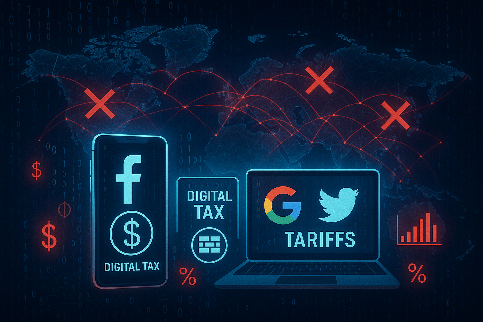 Modern digital trade war visualization