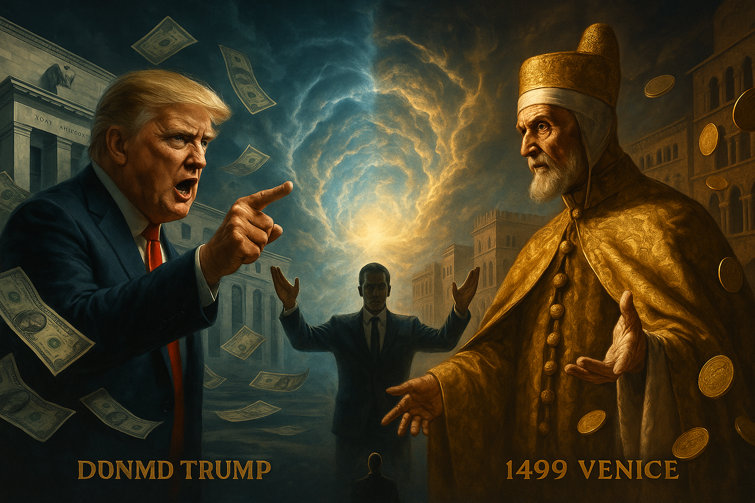 Dramatic comparison between Trump firing Fed Governor and Venetian Doge attacking banking independence