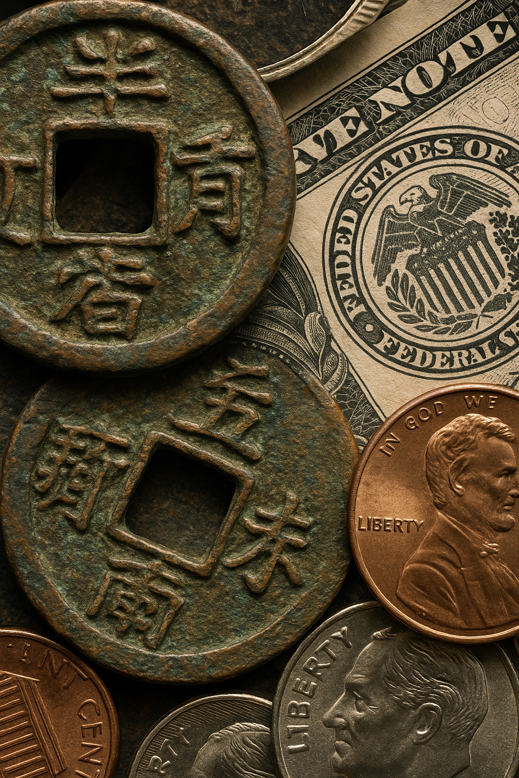 Ancient Han Coins Meet Modern Federal Reserve Currency