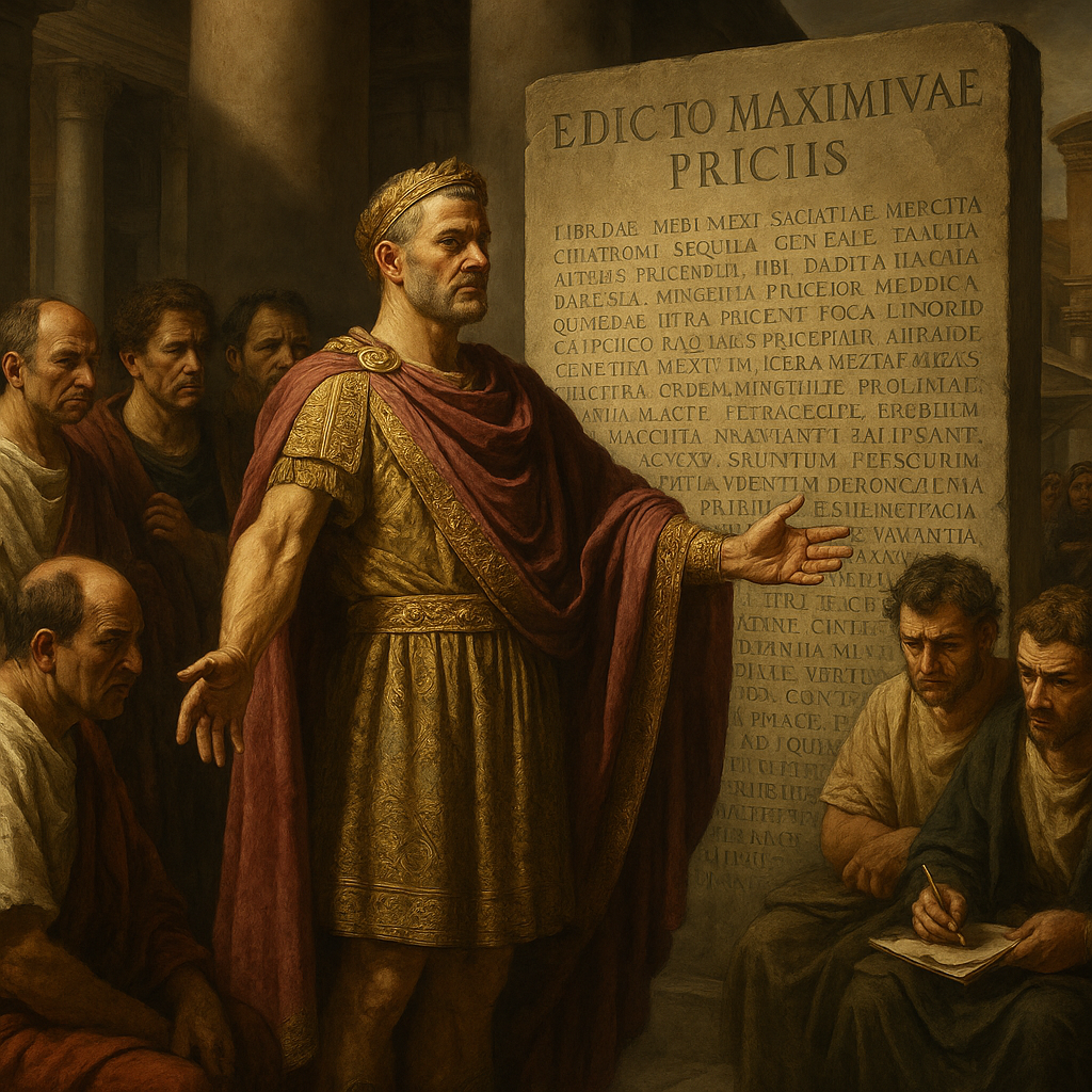 Diocletian announcing his Edict on Maximum Prices