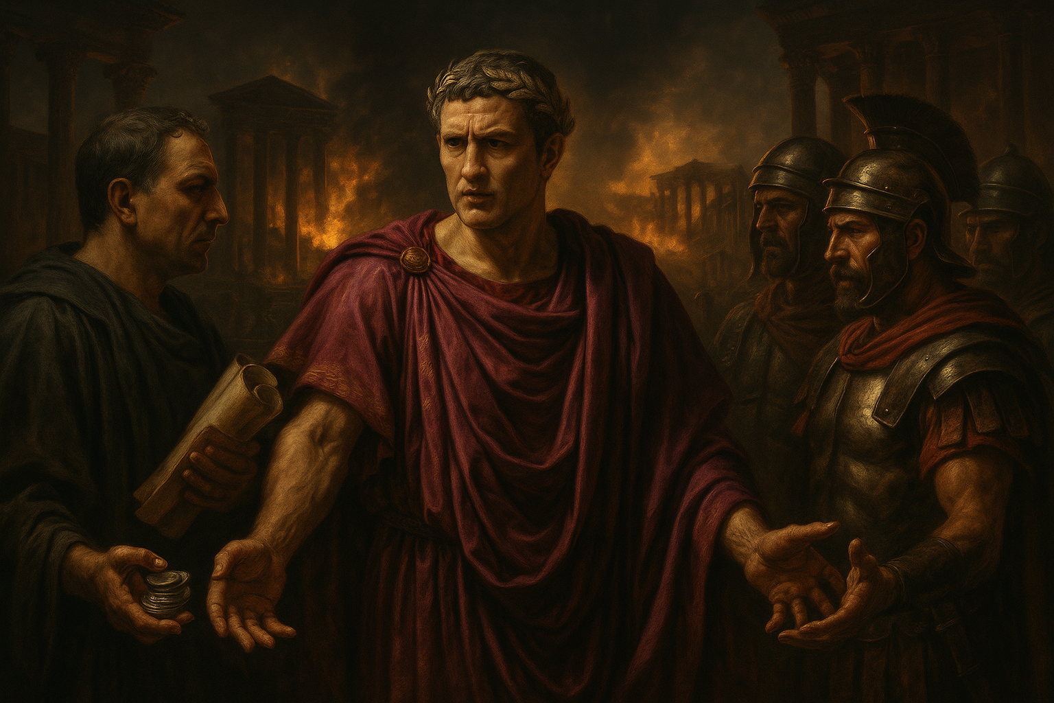Roman Emperor caught between monetary policy and military demands