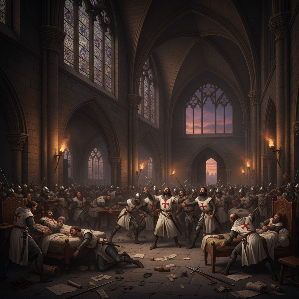 Knights Templar arrest scene