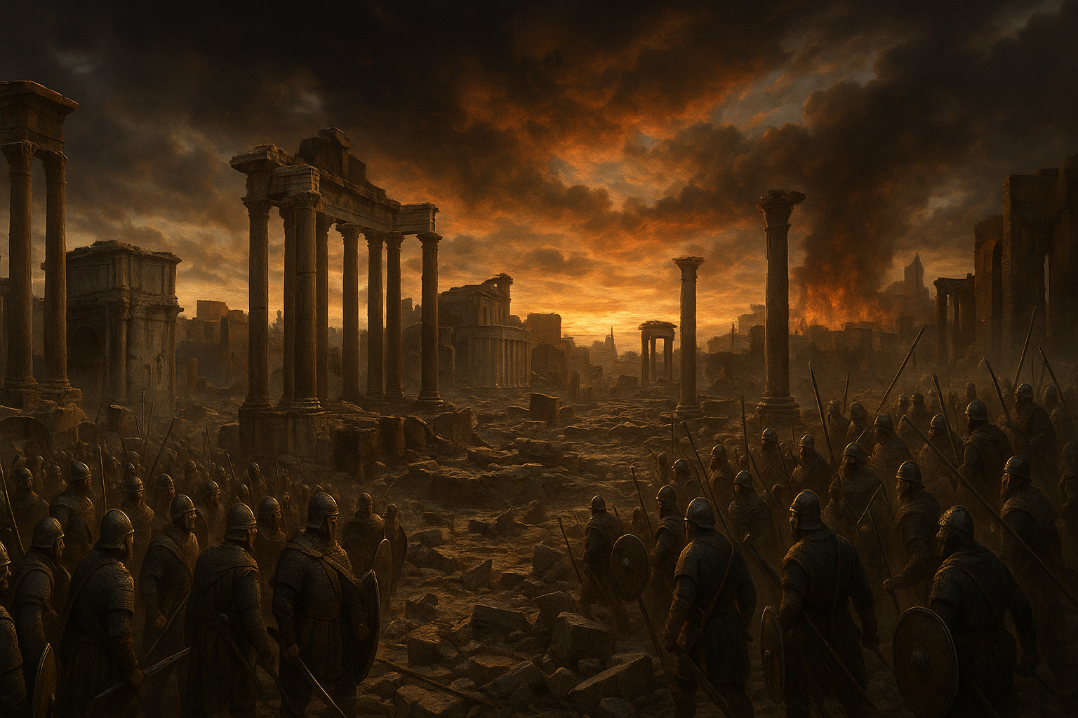 Fall of Rome with rival bucellarii armies