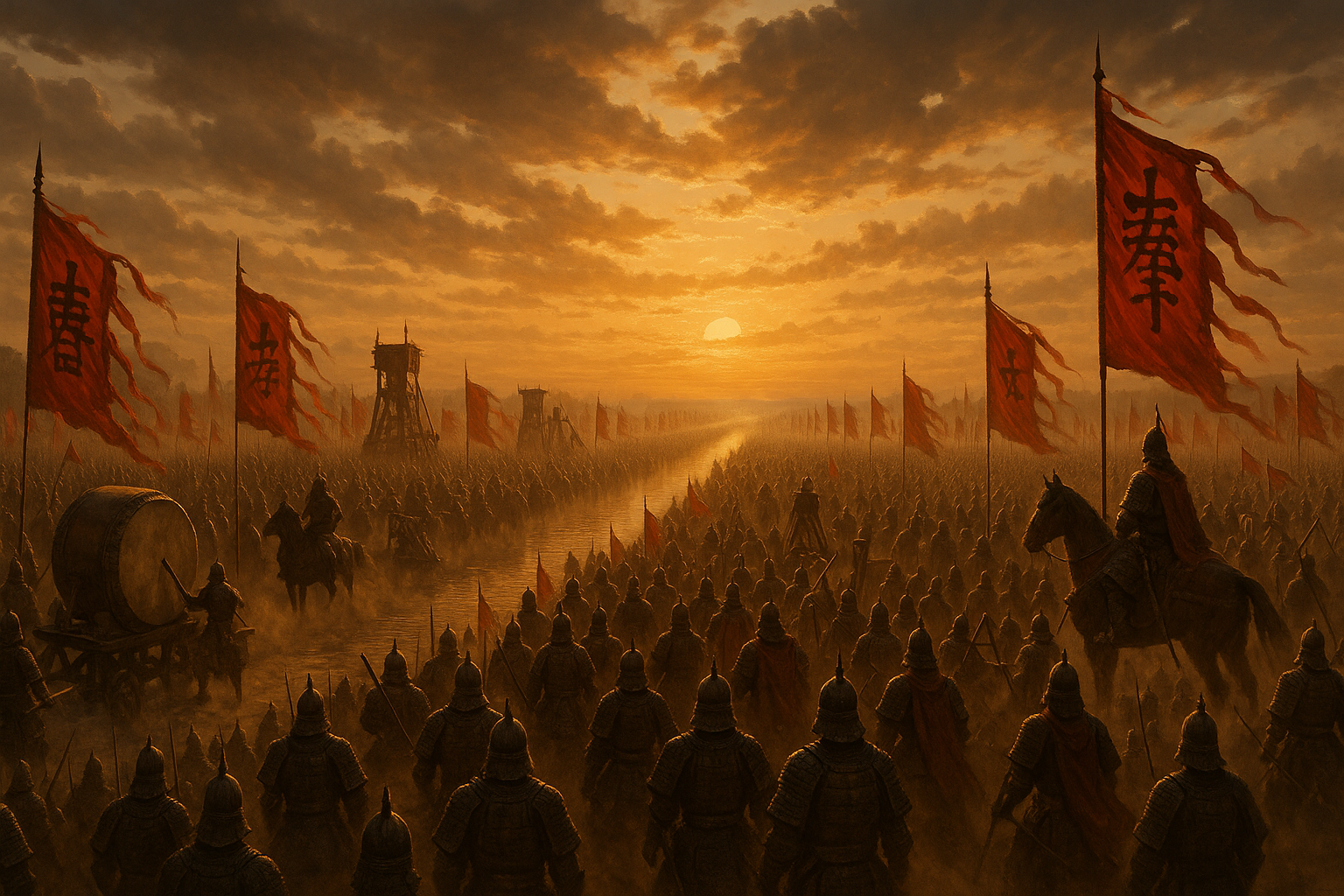 An Lushan's army marching on the Grand Canal