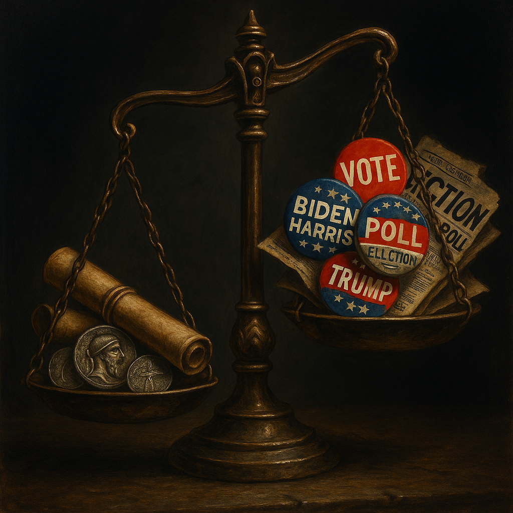 Scales of justice corrupted by political pressure