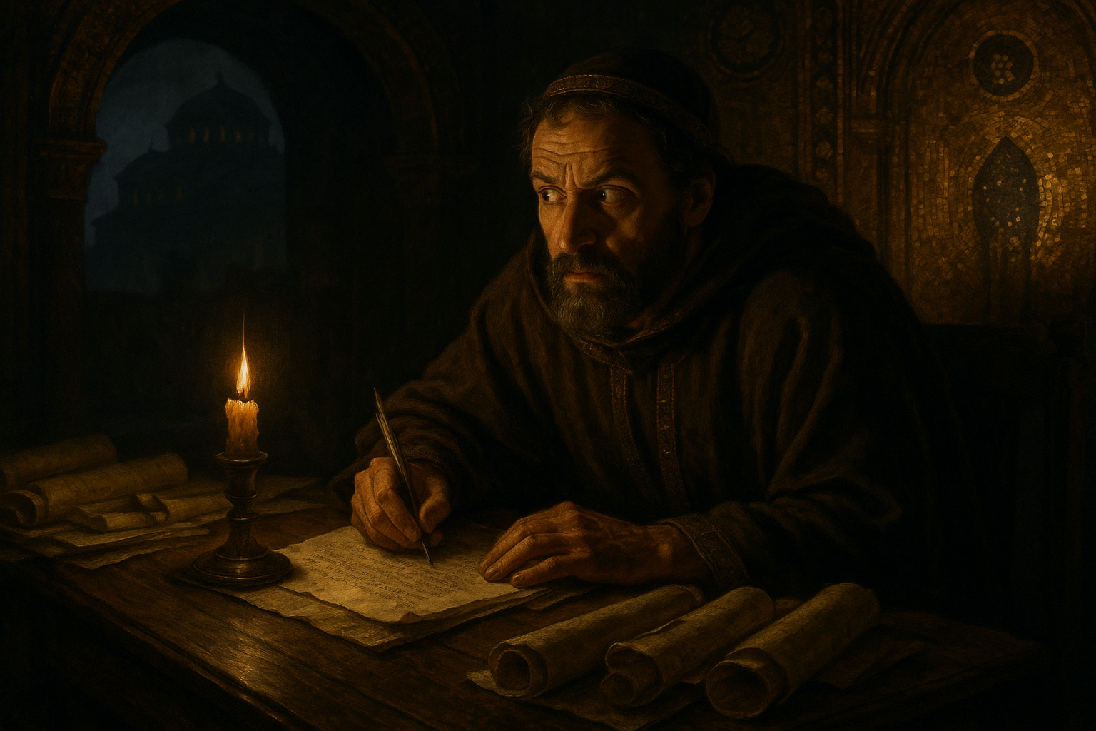 Procopius writing Secret History