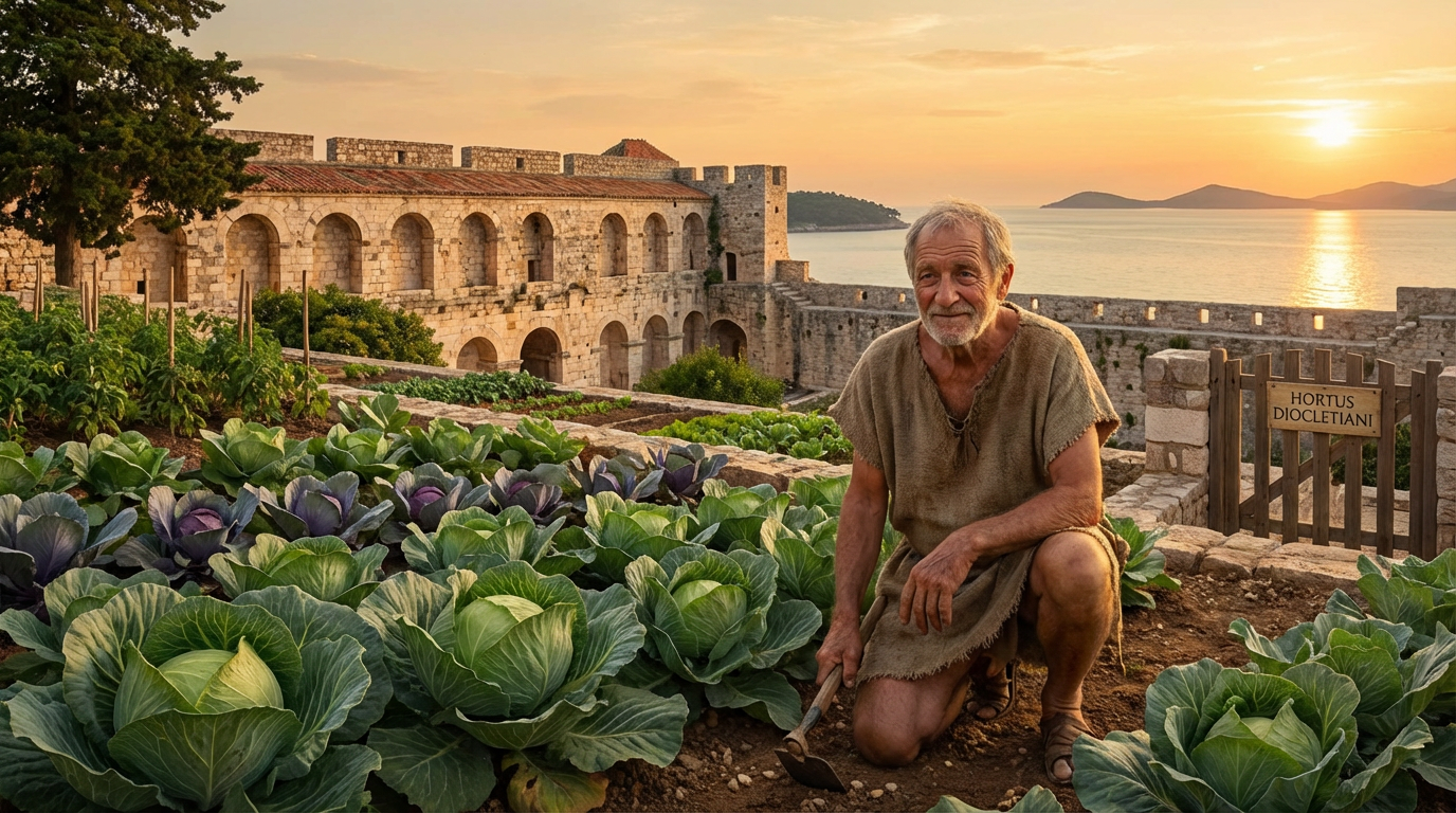 Diocletian tending his cabbage garden in retirement at Split palace