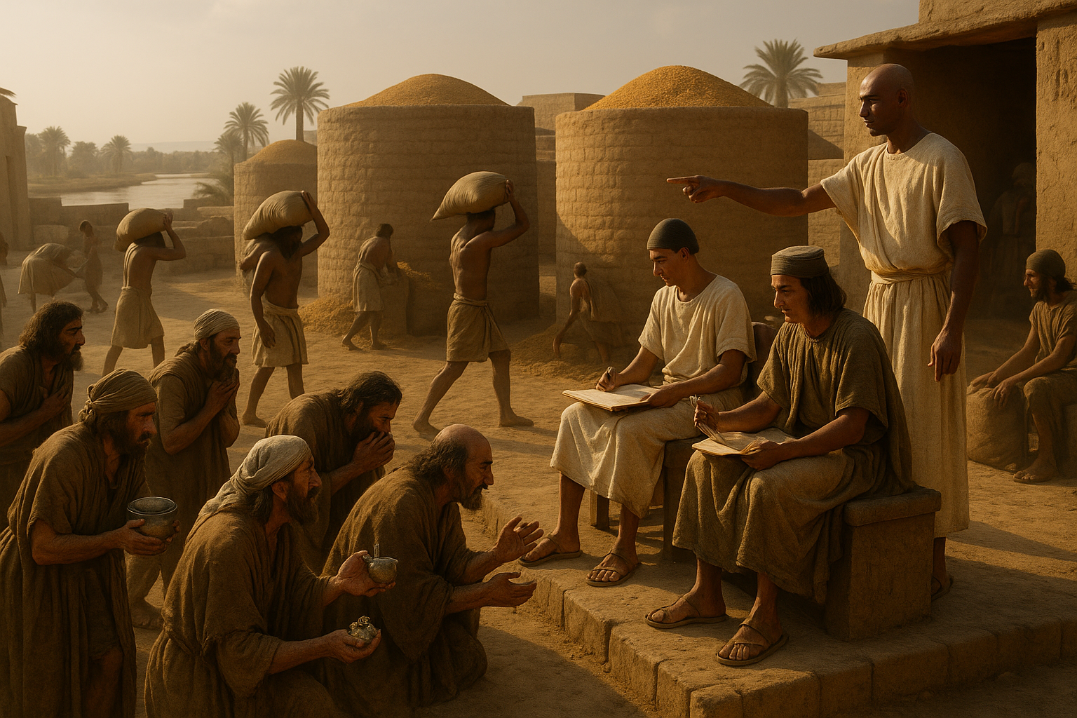 Ancient Egyptian grain distribution during Bronze Age famine