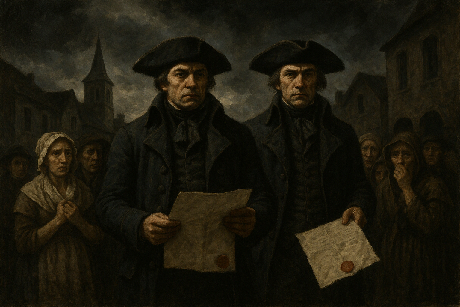 French Revolutionary representatives-on-mission arriving in a provincial city