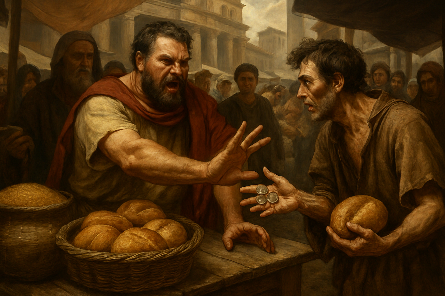 Roman Merchant Rejecting Debased Coin