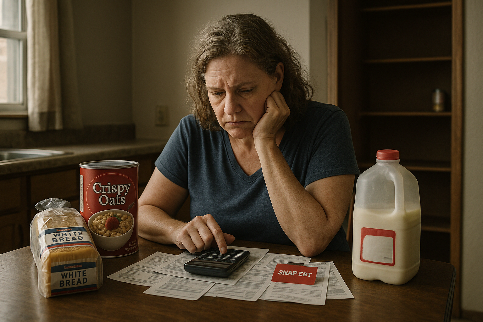 American family facing food insecurity during SNAP crisis