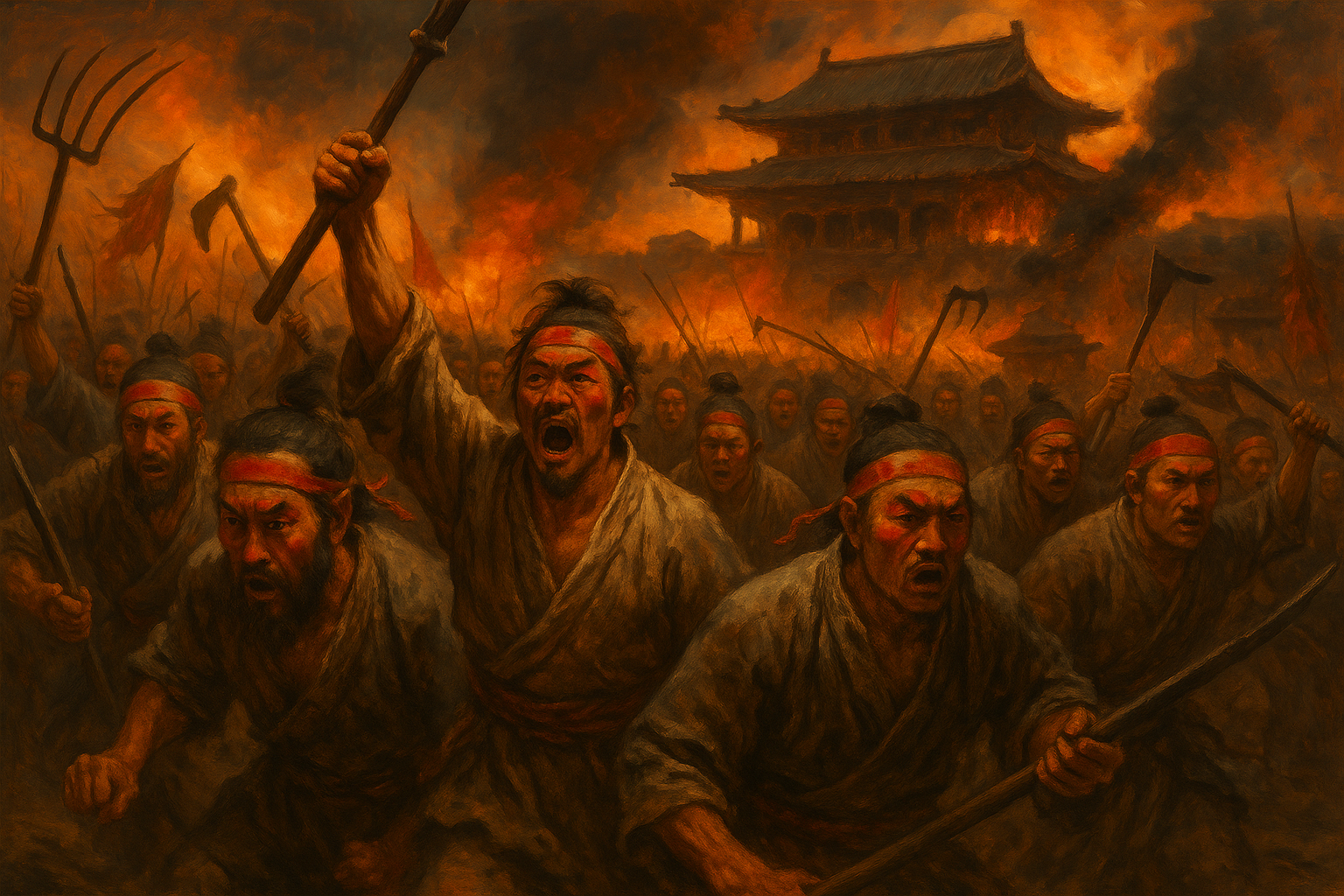 Red Eyebrows Rebellion storming palace in 23 AD