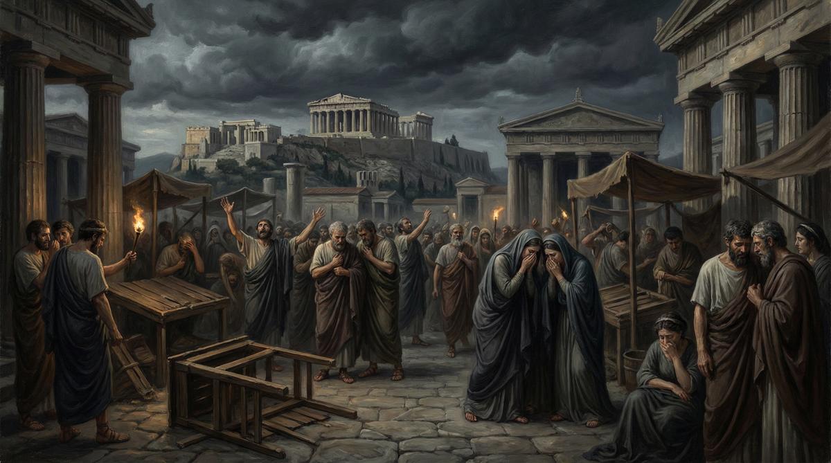 The streets of Athens after the Sicilian disaster