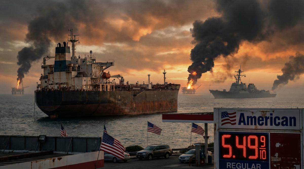 Oil tanker in the Strait of Hormuz during the US-Iran War, 2026