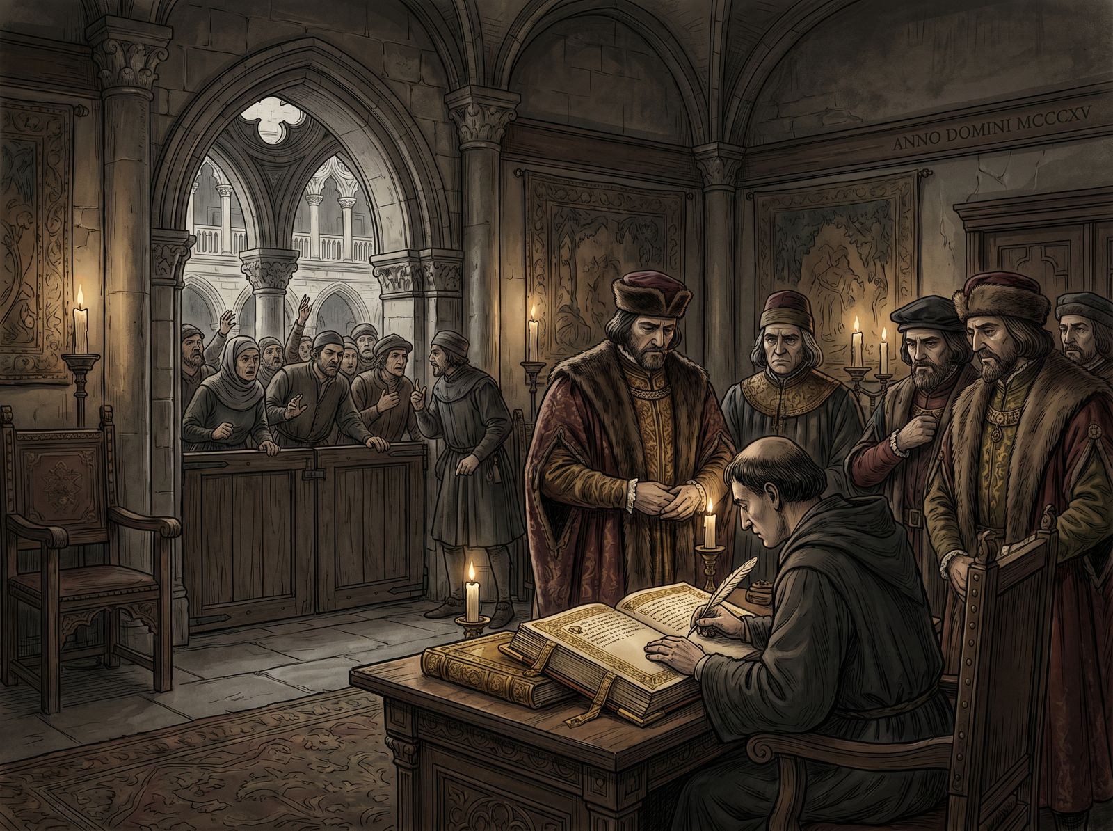 Venice creates the Golden Book registry and closes the gate to political participation.