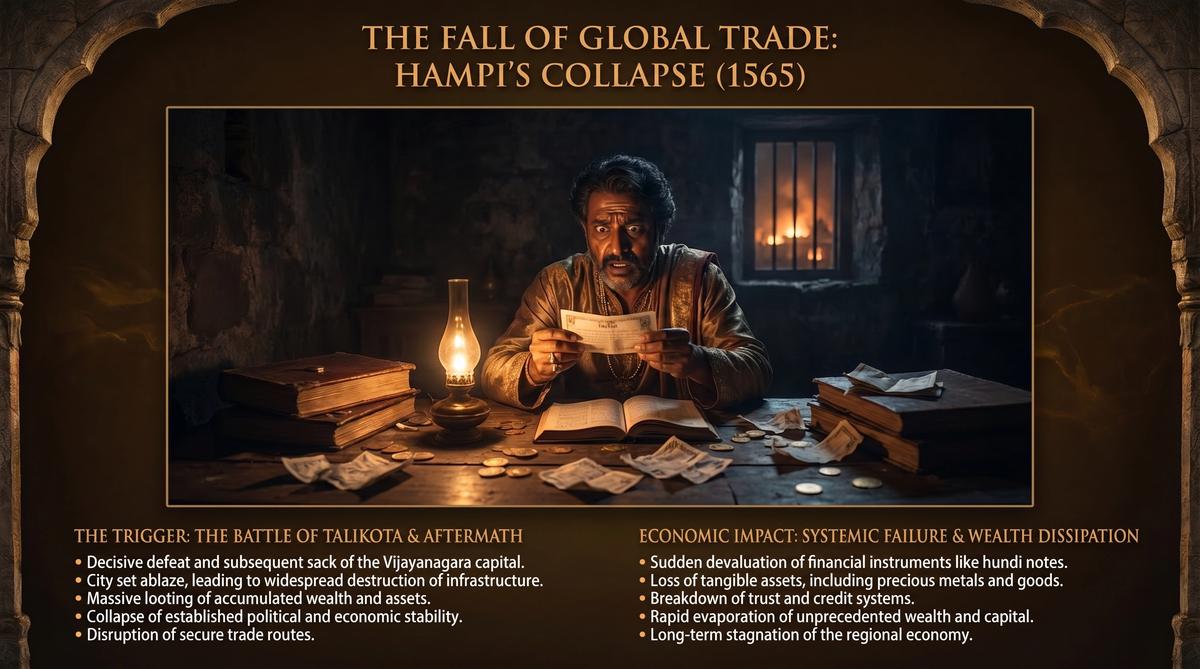 A Vijayanagara merchant in panic as the credit network collapses