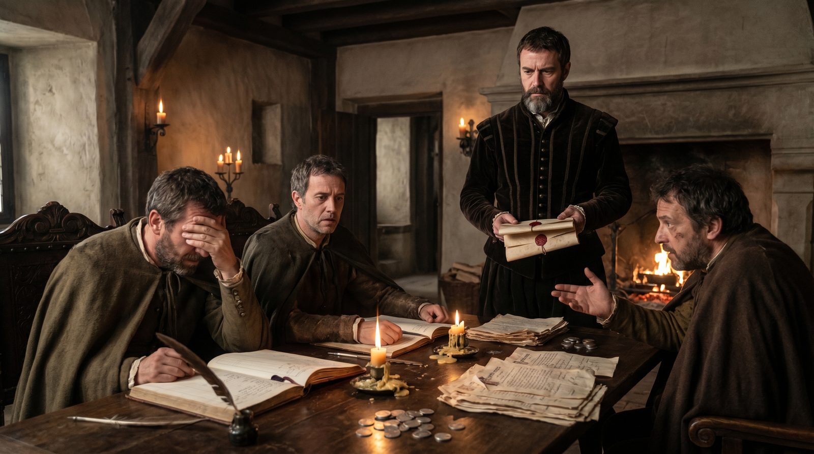 Philip II debt crisis council chamber scene