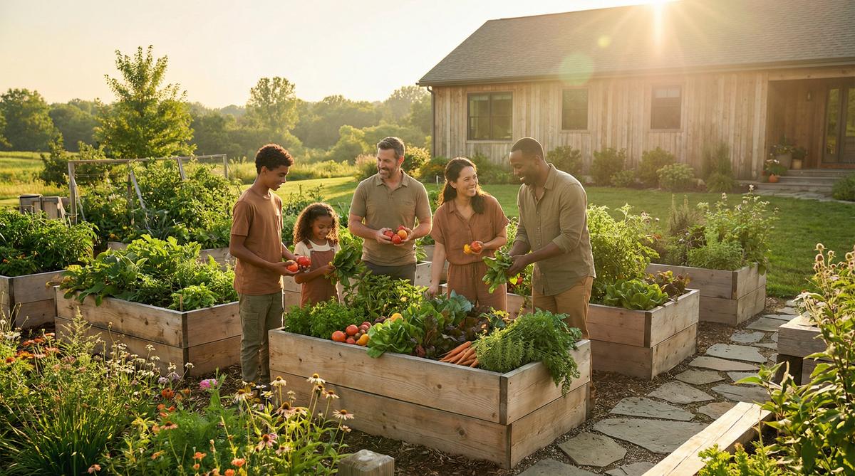American family building sovereign wealth in a backyard garden